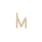 Dije Colgante de Letra "M" con Circonitas en Tono Dorado