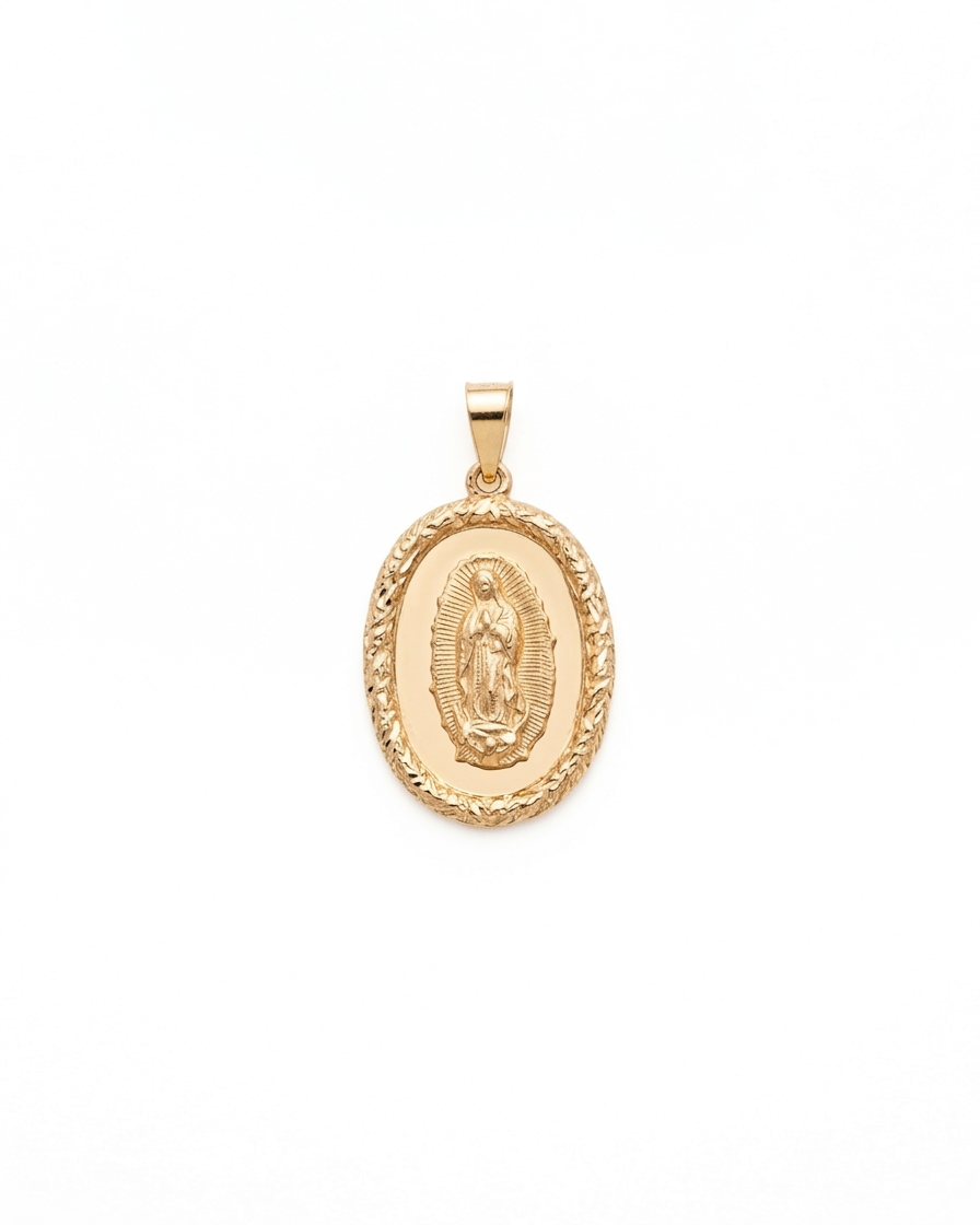 Dije Virgen de Guadalupe Oval en Oro de 10K