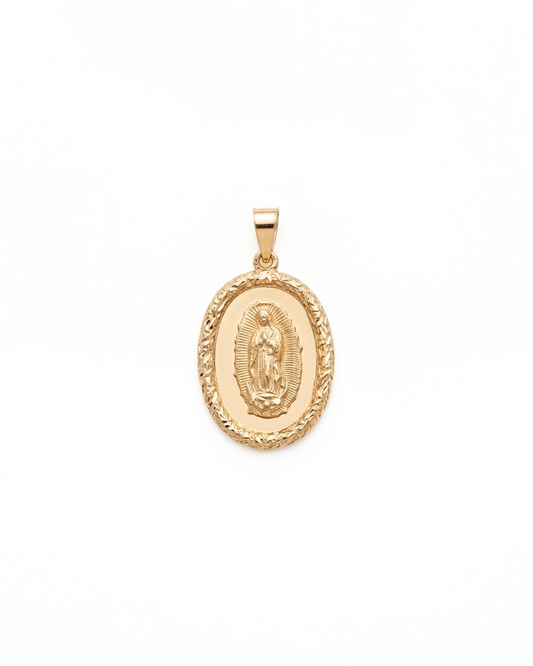 Dije Virgen de Guadalupe Oval en Oro de 10K