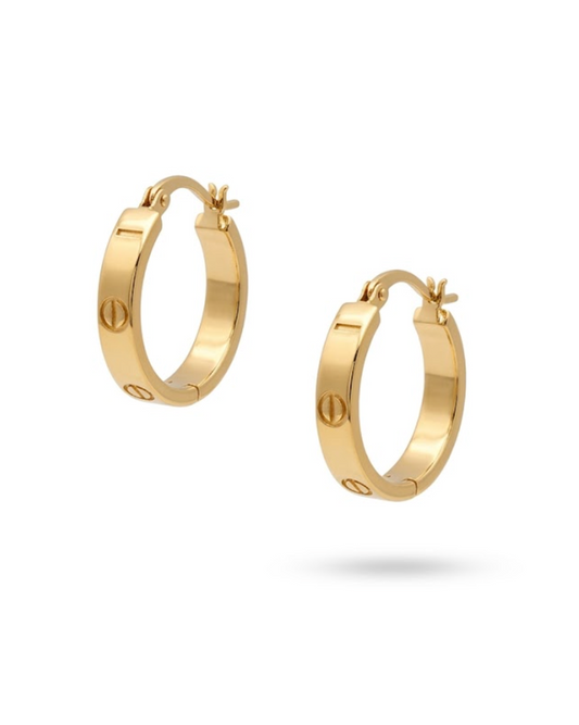 Arracadas Industrial "Linear" en Oro 10K