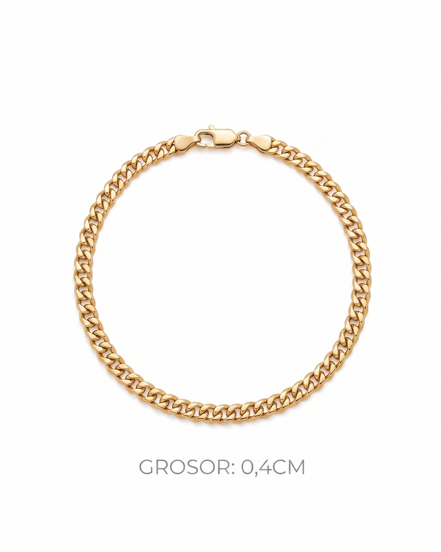 Pulsera de eslabón Grumet con textura diamantada en oro 10K