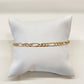 Pulsera de eslabón Figaro delgado en oro 14K