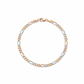 Pulsera de eslabón Figaro tricolor en oro 14K