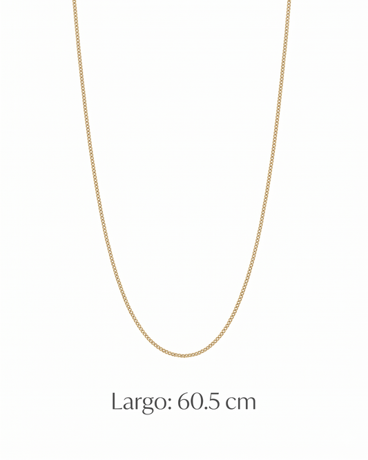 Cadena Figaro de eslabones en serie rítmica en oro 10K