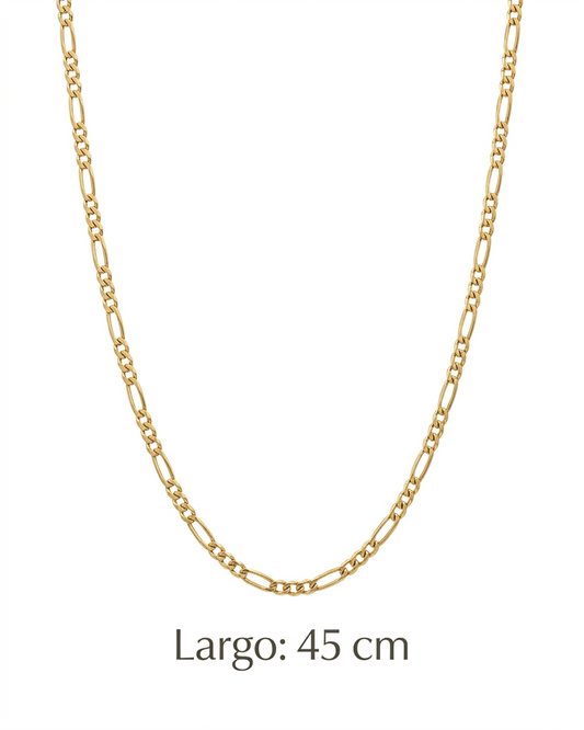 Cadena Figaro de eslabones clásicos en oro 10K