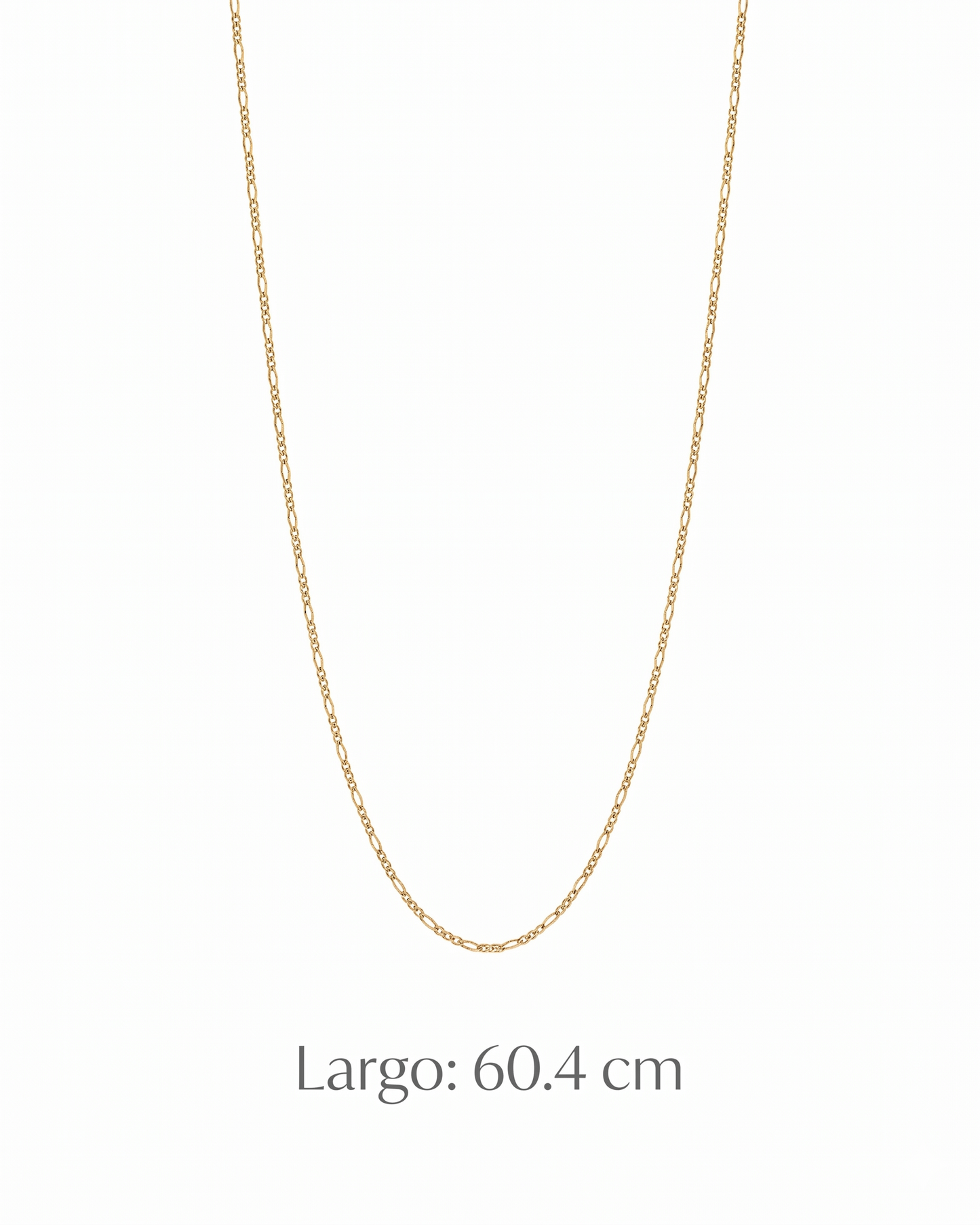 Cadena Figaro de eslabones alternados en oro 10K