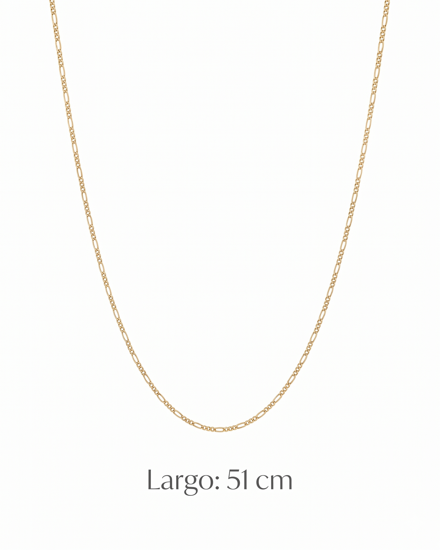 Cadena Figaro de eslabones clásicos en oro 14K