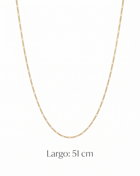 Cadena Figaro de eslabones clásicos en oro 14K