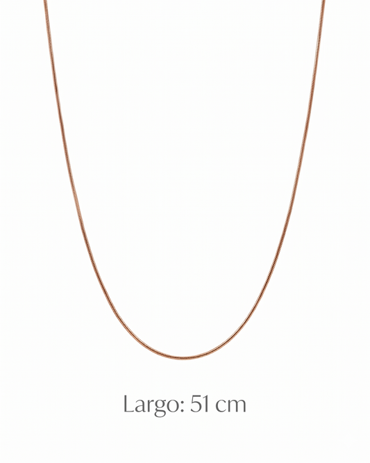 Cadena Cola de Ratón con acabado satinado en oro 14K