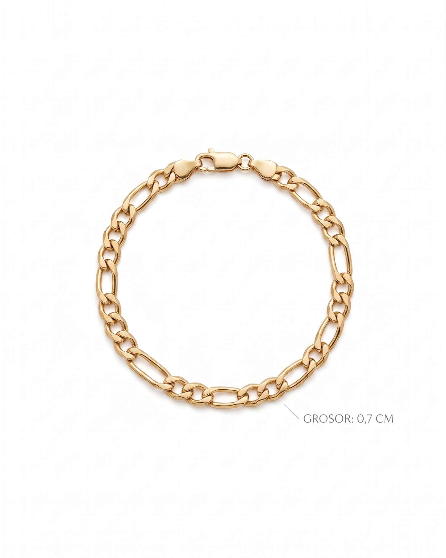 Pulsera de eslabón Figaro abierto en oro 10K