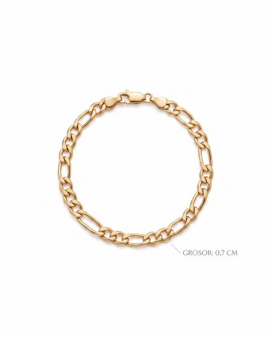 Pulsera de eslabón Figaro abierto en oro 10K