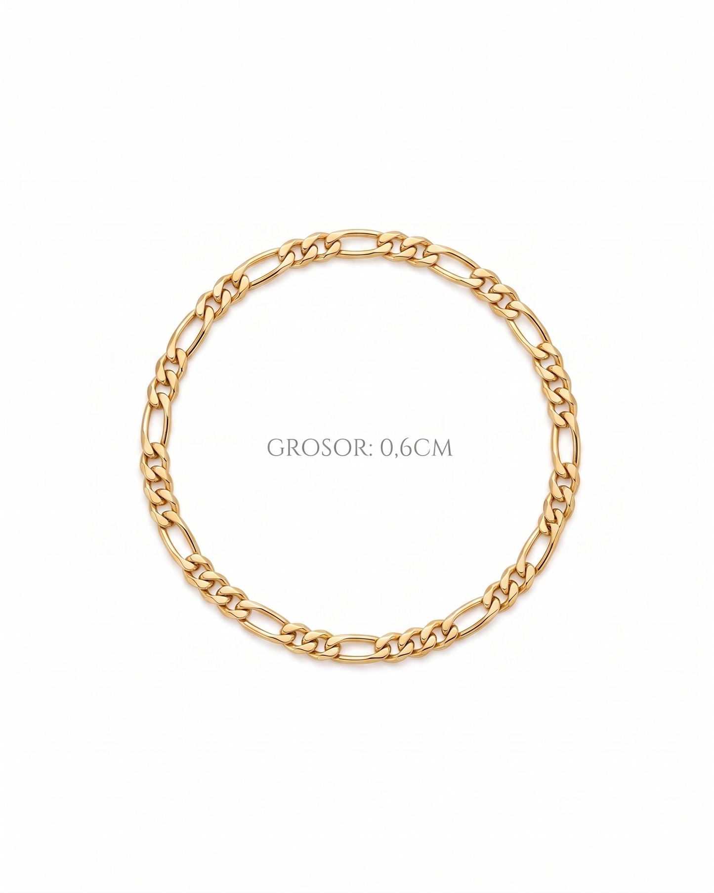 Pulsera de eslabón Figaro sólido en oro 10K