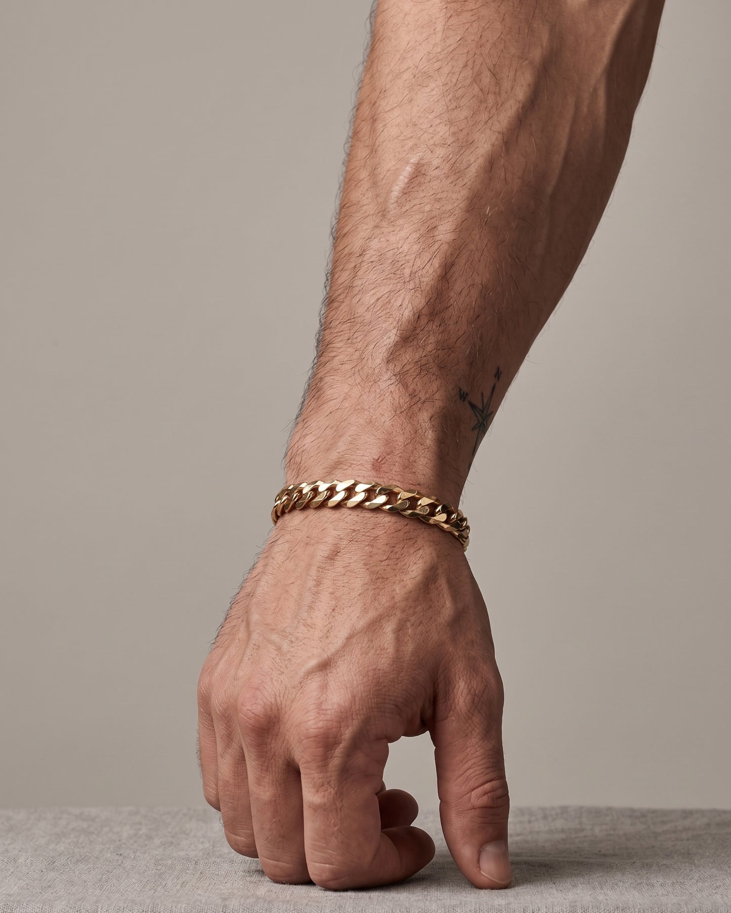 Pulsera de eslabón Grumet plano en oro 10K