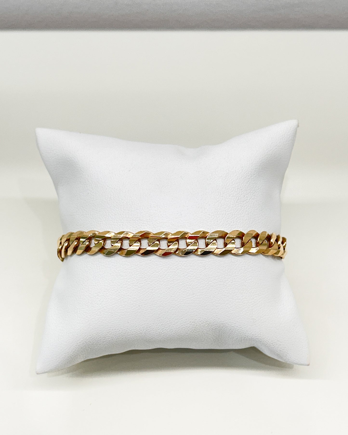 Pulsera de eslabón Grumet plano en oro 10K