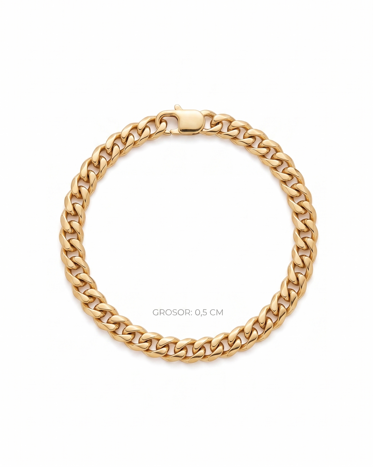 Pulsera de eslabón Grumet plano en oro 10K