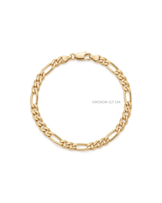 Pulsera de eslabón Figaro clásico en oro 10K