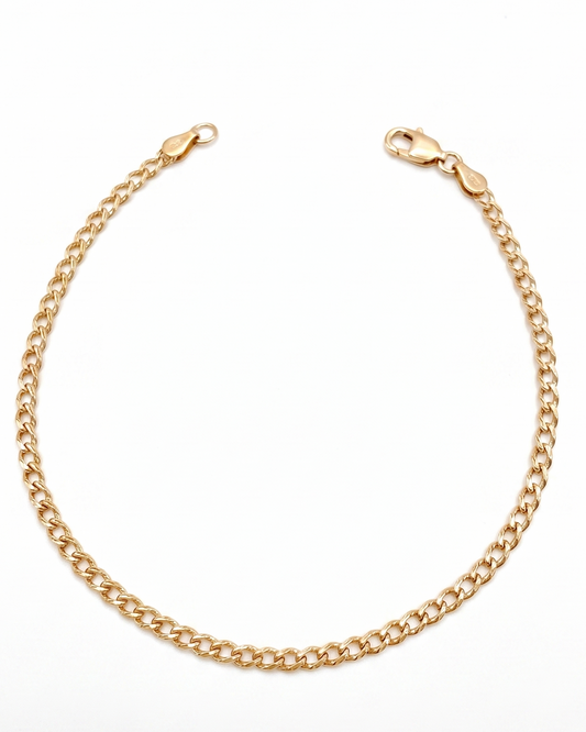 Pulsera de eslabón tejido compacto en oro 10K