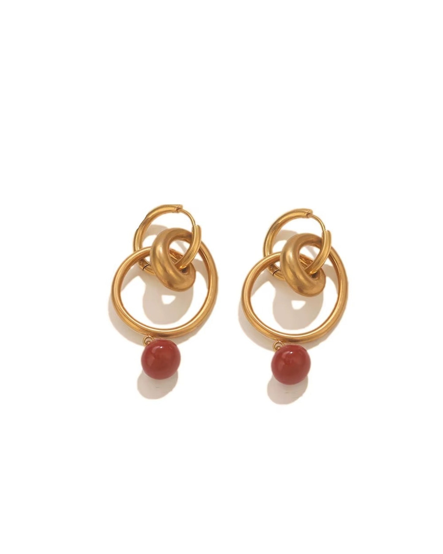 Drop earrings dorados con cristales colgantes