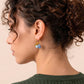 Aretes dorados boho estilo arracada con colgantes de colores