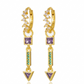 Arete statement de flores con piedras en color rosa, de tipo drop