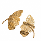 Aretes de hoja dorado en acero inoxidable