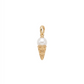 Dije de cono de helado en dorado con perla