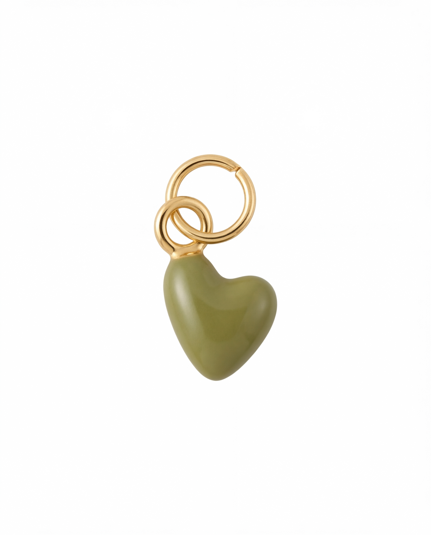 Dije de corazón en color verde oliva