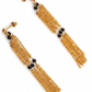 Arete bohemio en color dorado con negro, de tipo drop earrings.