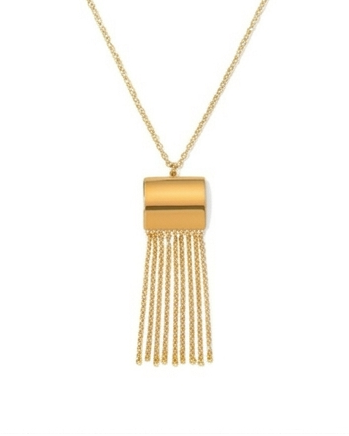 Collar colgante de flecos en color dorado, de tipo ajustable