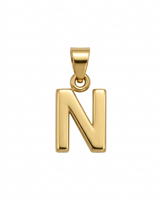 Dije Letra "N" en Oro 10K