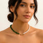 Collar bicolor color blanco y verde
