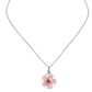 Collar con cristal y flor color plateado