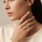 Anillo bicolor de corazón de tipo ajustable