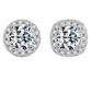Broqueles de circonia central con halo de micro-pavé en plata