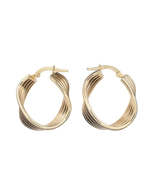 Aretes tipo arracada, elegantes, color dorado