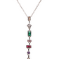Collar plateado de piedra zirconia en colores verde, rosa, azul, rojo, naranja, tipo ajustable.