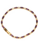 Pulsera dorada delicada estilo tennis con piedras moradas