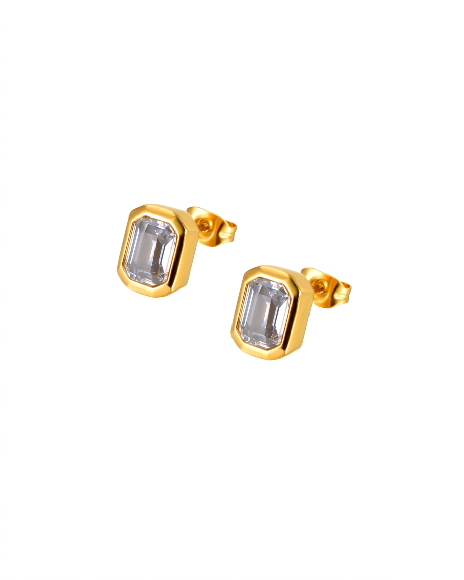 Aretes tipo studs emerald cut