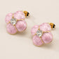 Aretes de flor en color rosa