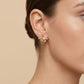Aretes de racimo coralino con perlas integradas