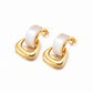 Aretes tipo studs con aros entrelazados en dorado y blanco