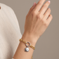Pulsera de Eslabones Mixtos Bicolor con Medallón