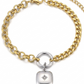 Pulsera de Eslabones Mixtos Bicolor con Medallón