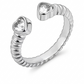 Anillo Plateado con Corazones