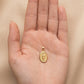 Medalla de la Virgen de Guadalupe en relieve color dorado