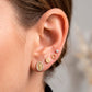 Arete tipo broquel de forma circular plana con acabado pulido en oro 10k