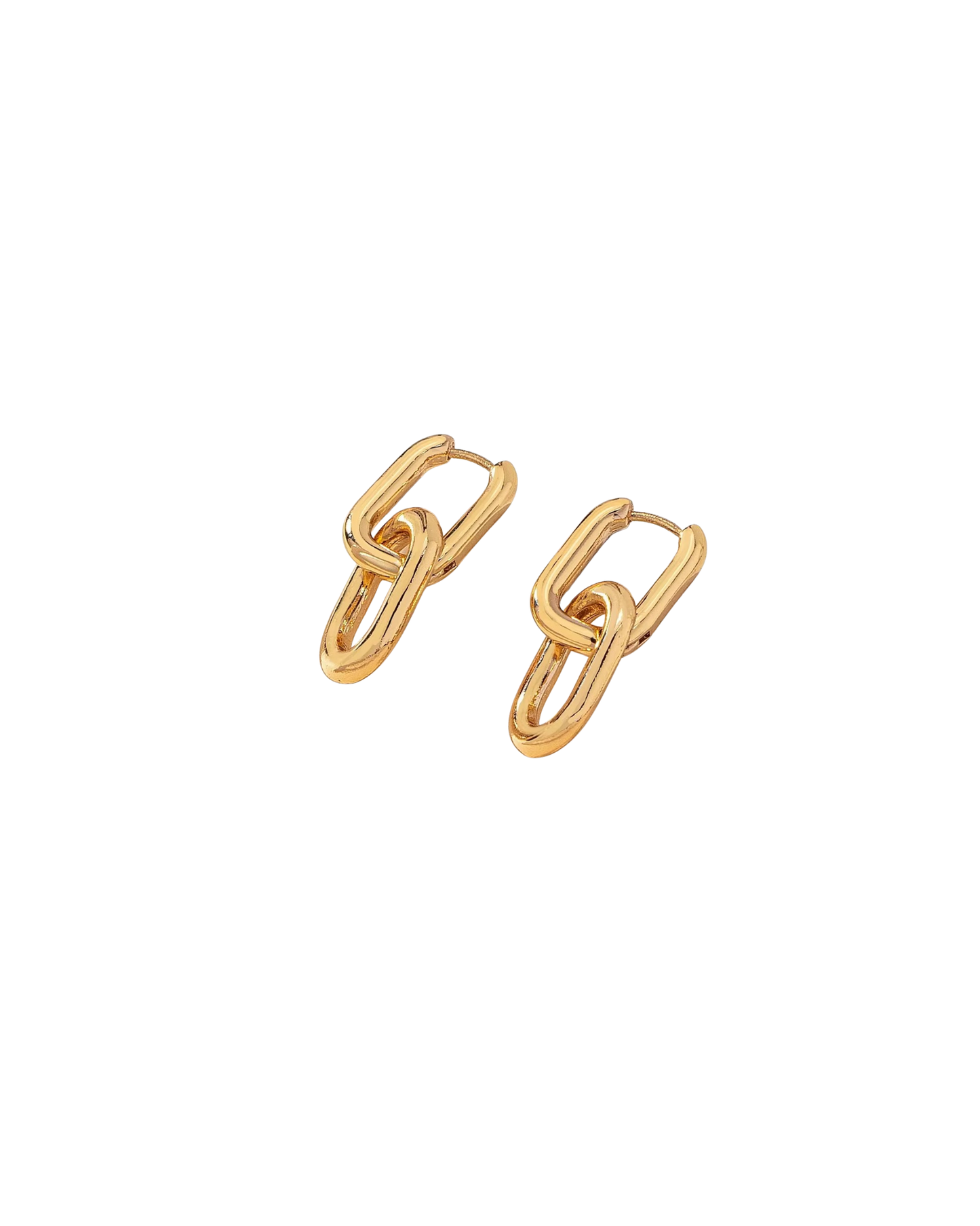Aretes Eslabón Fluido Dorados