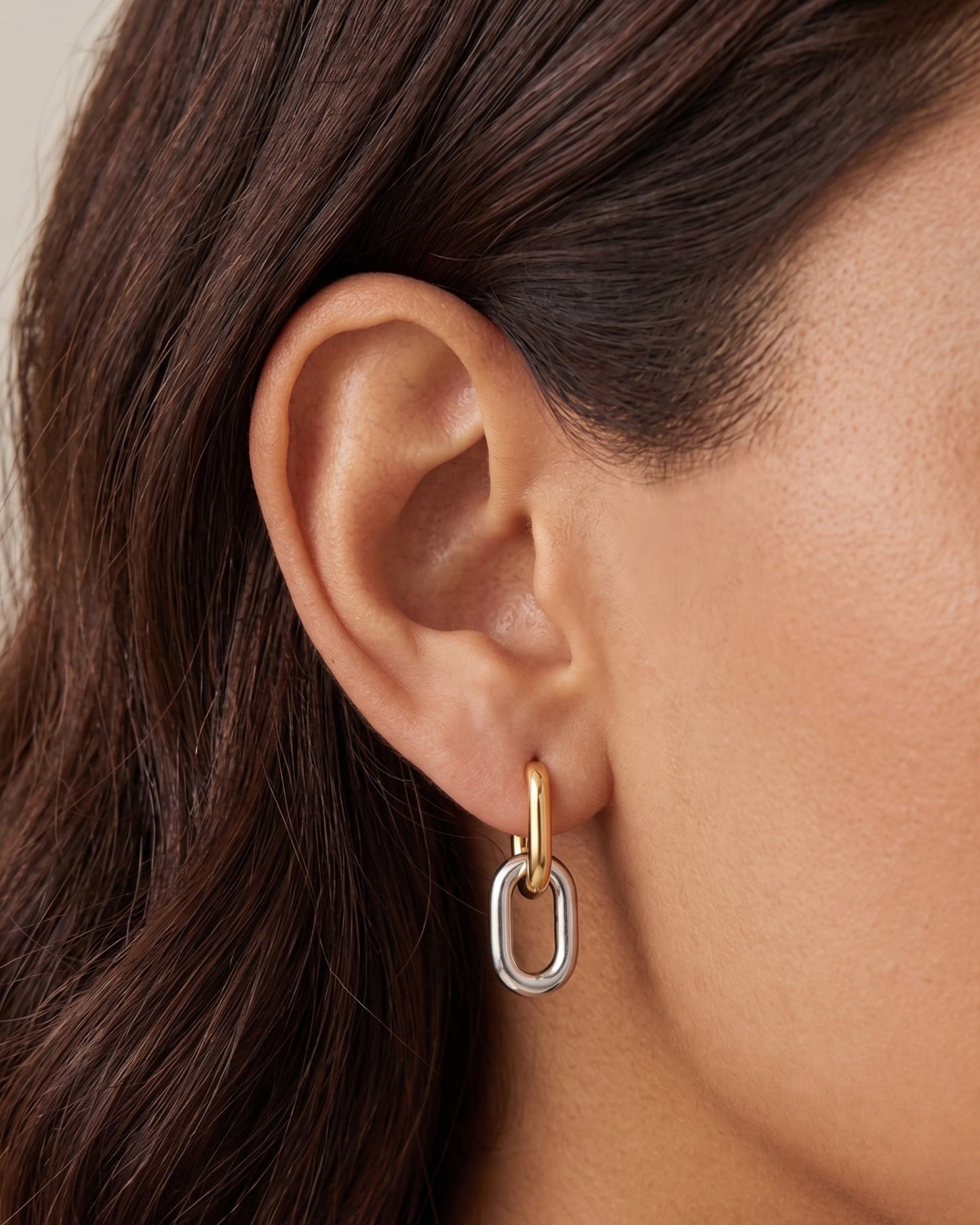 Aretes Eslabón Dual