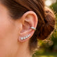 Earcuff liso con incrustaciones de circonia en acero inoxidable