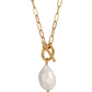 Collar de Eslabones con Broche T-Bar y Perla